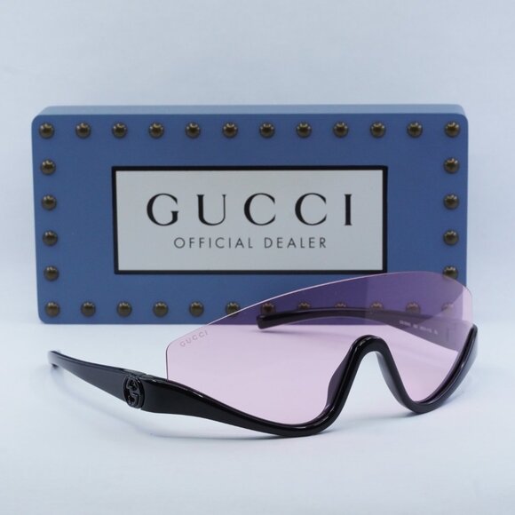 Final Price! Gucci GG1650S 002 Shiny Black Sunglasses - Picture 1 of 13